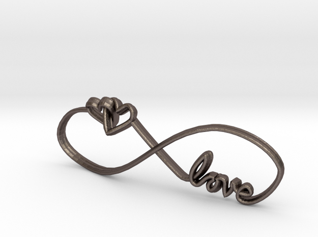 LOVE in Polished Bronzed Silver Steel