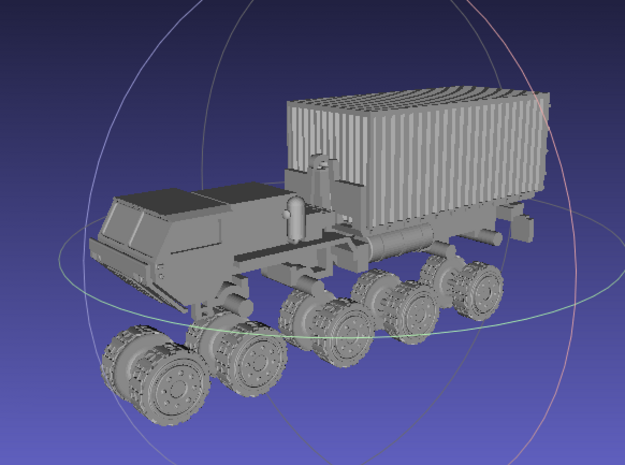 1/144 Hemtt M1120 LHS with 20ft Container in White Processed Versatile Plastic