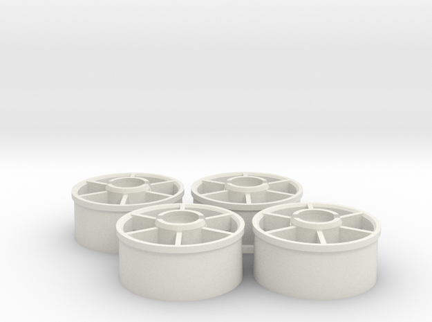 Mini-z Marka Wheelset +1.5mm in White Natural Versatile Plastic