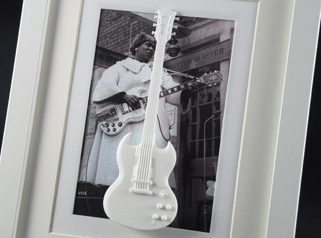 Gibson SG guitar for photo frame in White Processed Versatile Plastic