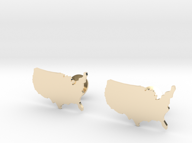 USA Cufflinks in 14k Gold Plated Brass
