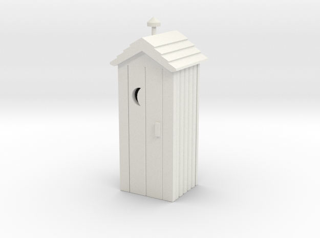 Outhouse - Qty (1) HO 87:1 Scale in White Natural Versatile Plastic