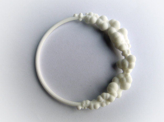 Cloud Bracelet in White Natural Versatile Plastic