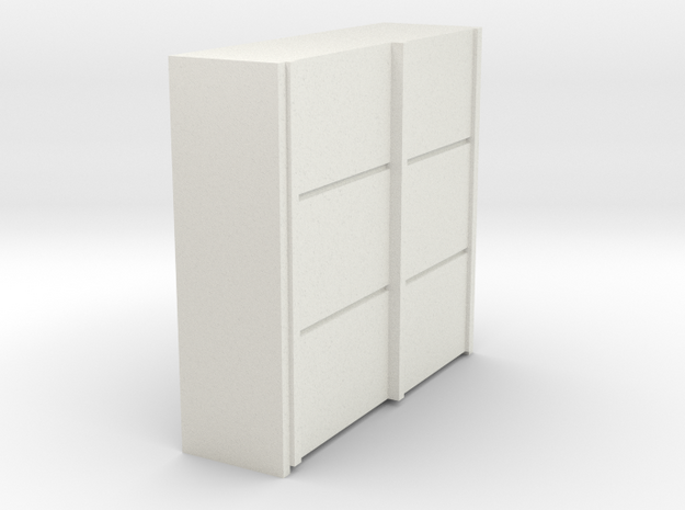 A 011 sliding closet Schiebeschrank 1:87 in White Natural Versatile Plastic