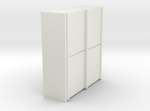 A 014 sliding closet Schiebeschrank 1:87 in White Natural Versatile Plastic