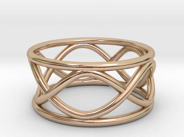 Infinity Ring- Size 8  (25% Taller)  in 14k Rose Gold