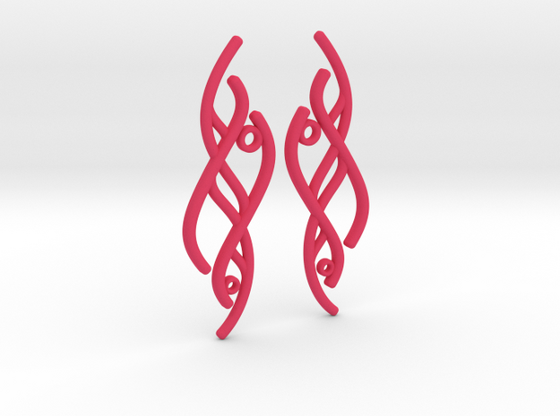 S-Curve Earrings in Pink Processed Versatile Plastic