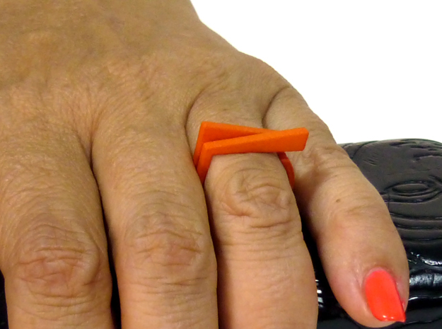 Adjustable ring. Basic set 1. in Orange Processed Versatile Plastic