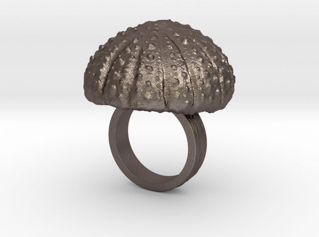 Urchin Statement Ring - US-Size 3 (14.05 mm) in Polished Bronzed Silver Steel
