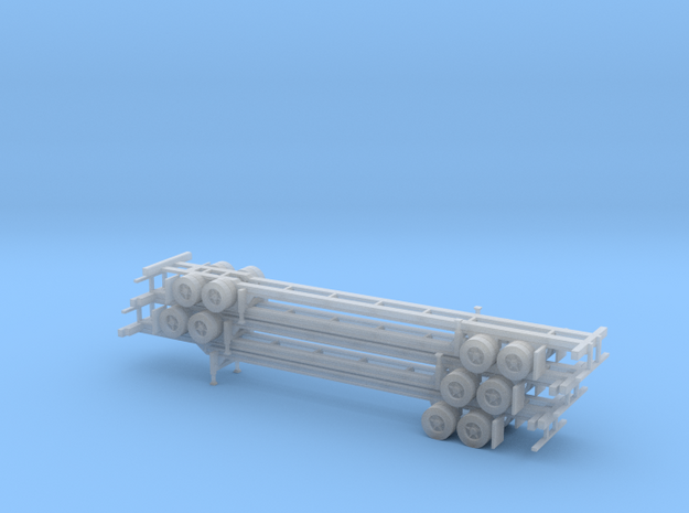 N 40' Container Chassis Stack #2 in Smooth Fine Detail Plastic