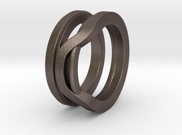 Balem's Ring1 - US-Size 12 1/2 (21.89 mm) in Polished Bronzed Silver Steel