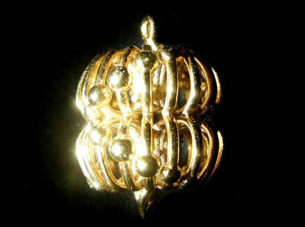 Double Torus Electromagnetic Field 23mm pendant in 14k Gold Plated Brass