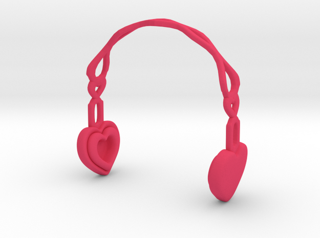Headphones Heart Version: BJD Doll MSD fourth size in Pink Processed Versatile Plastic