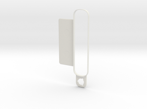 4eyesLensBracket-Collar-ForLens-Straight Plate in White Natural Versatile Plastic