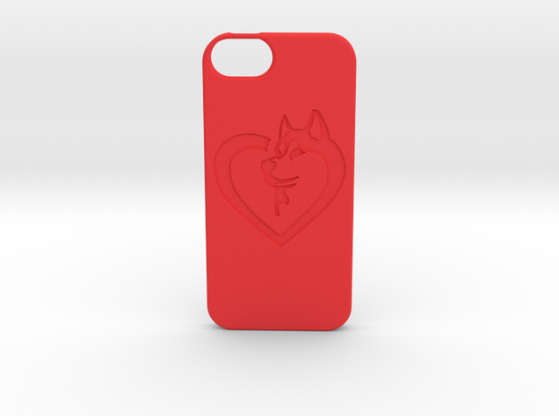 Husky Love iPhone5 Case in Red Processed Versatile Plastic