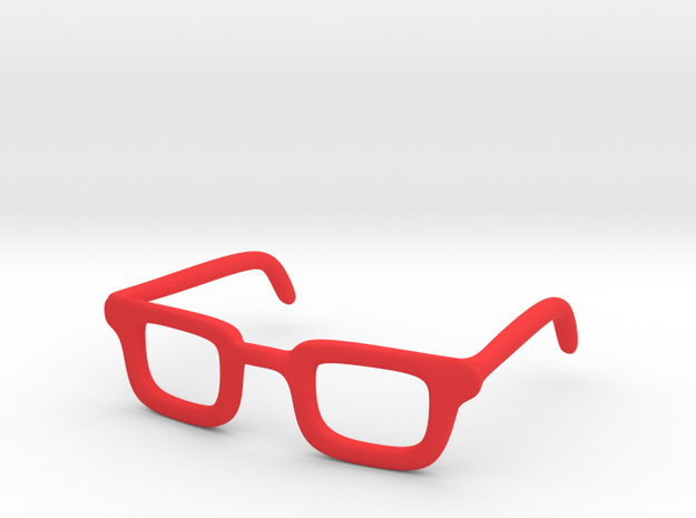 Eye Glasses Frame Rectangle: FOR MSD BJD doll size in Red Processed Versatile Plastic