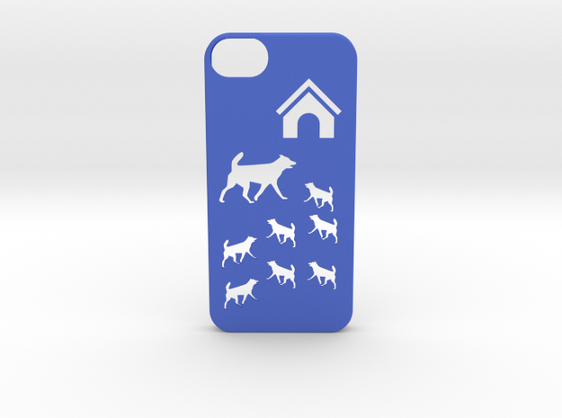 Iphone 5/5s dogs case in Blue Processed Versatile Plastic