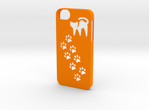 Iphone 5/5s cat paws case in Orange Processed Versatile Plastic
