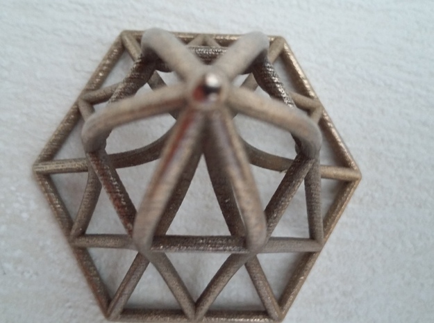 Hexagon in Polished Bronzed Silver Steel