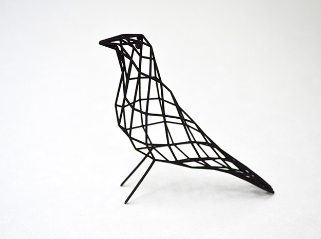birdy - small (h:11cm/4.2In) in Black Natural Versatile Plastic