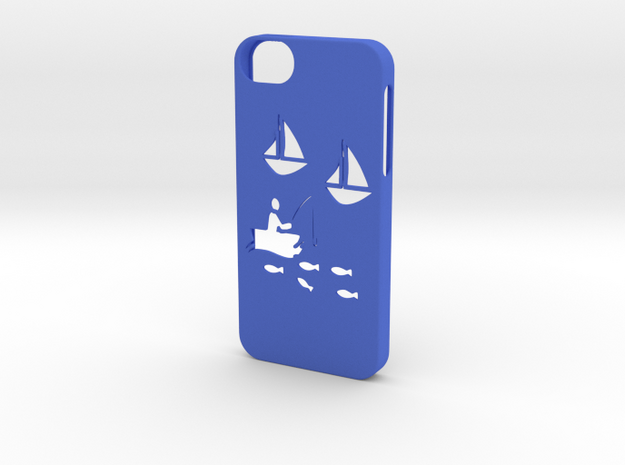 Iphone 5/5s fishing case in Blue Processed Versatile Plastic