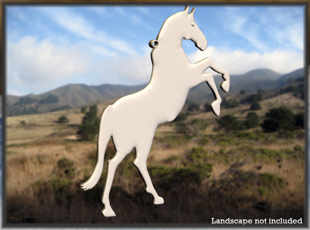 Rampant Horse in White Natural Versatile Plastic