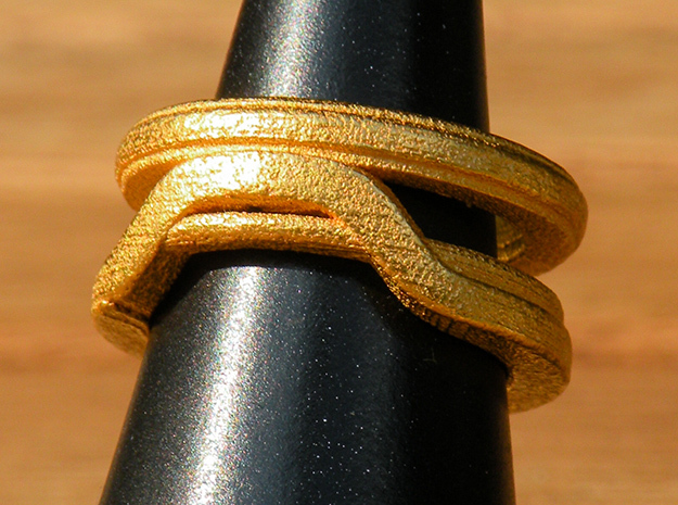 Balem's Ring1 - US-Size 3 1/2 (14.45 mm) in Polished Gold Steel