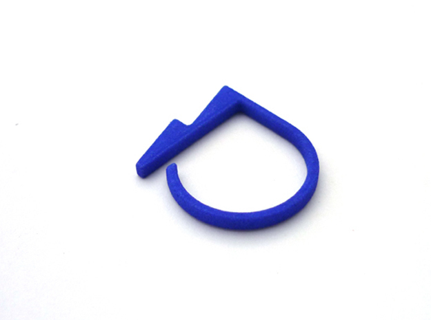 Adjustable ring. Basic model 5. in Blue Processed Versatile Plastic