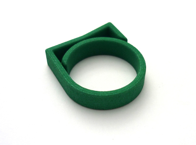 Adjustable ring for men. Model 8. in Green Processed Versatile Plastic