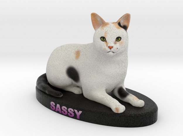 Custom Cat Figurine - Sassy in Full Color Sandstone