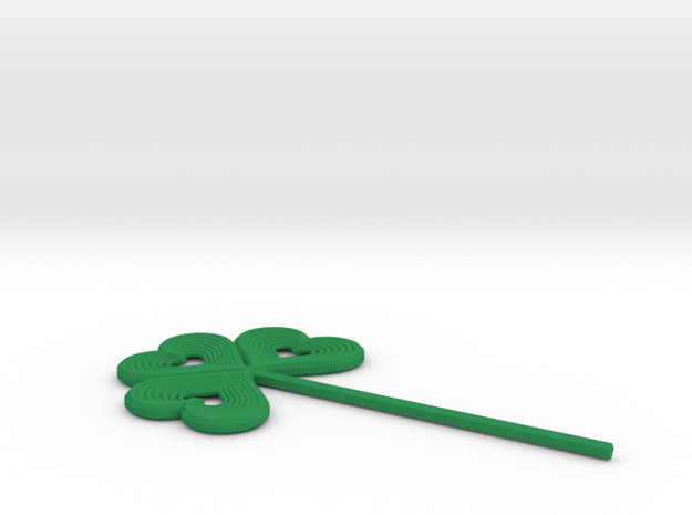 Shamrock Stick Pin Post in Green Processed Versatile Plastic