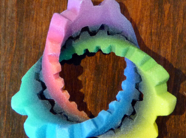 Knotted Cog (coloured) in Full Color Sandstone