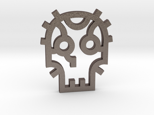 Skull / Cráneo / Calavera in Polished Bronzed Silver Steel