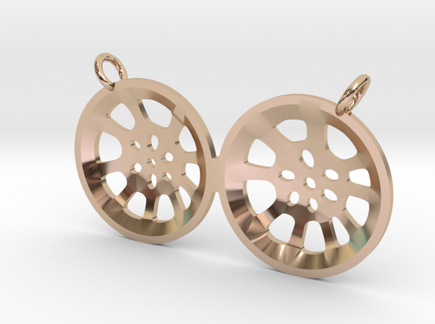 Double Second "Essence" steelpan pendant, M in 14k Rose Gold