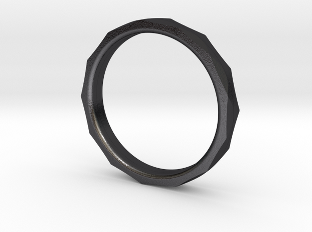 Engineers Ring Size 8.5 in Polished and Bronzed Black Steel
