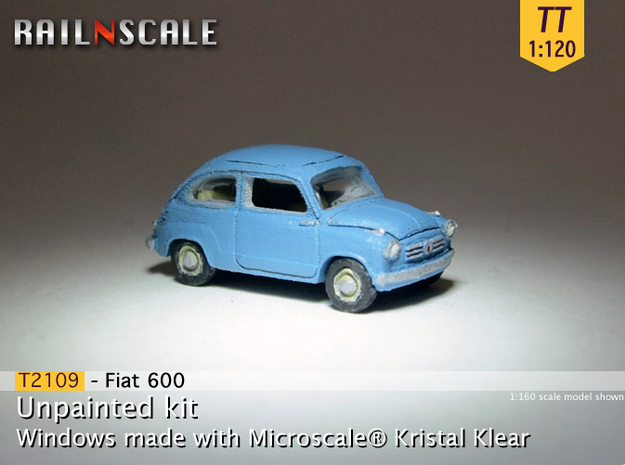 Fiat 600 (TT 1:120) in Tan Fine Detail Plastic