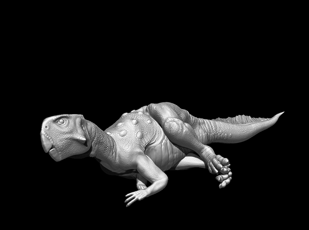 Psittacosaurus Resting 1:12 scale model in White Natural Versatile Plastic