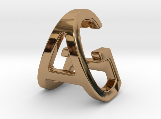 AG GA - Two way letter pendant in Polished Brass