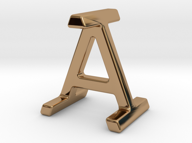 AI IA - Two way letter pendant in Polished Brass