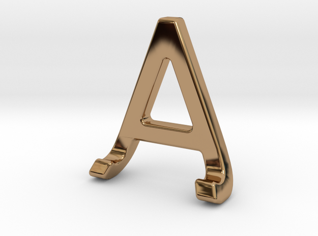 AJ JA - Two way letter pendant in Polished Brass