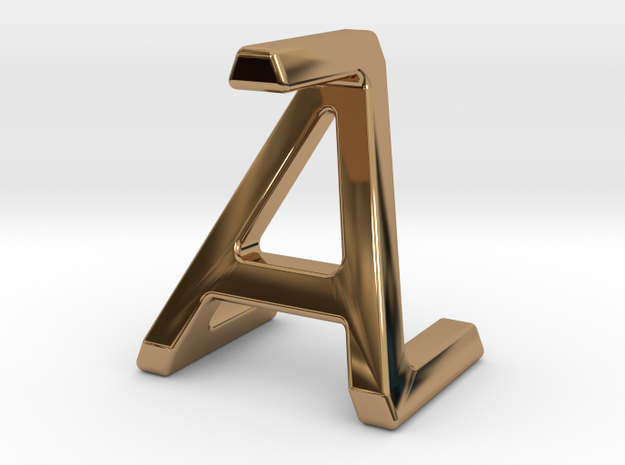 AZ ZA - Two way letter pendant in Polished Brass