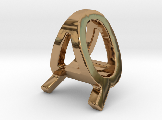 AQ QA - Two way letter pendant in Polished Brass