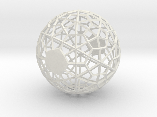 Wireframe Sphere in White Natural Versatile Plastic