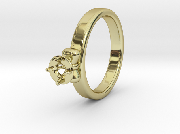 Ø20.4 Mm Bow Diamond Ring Ø4.8 Mm Fit in 18k Gold Plated Brass