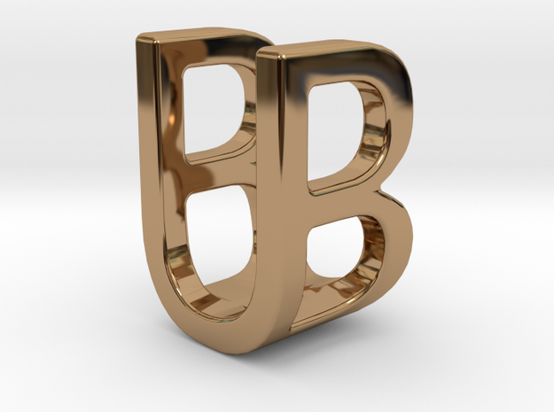 Two way letter pendant - BU UB in Polished Brass