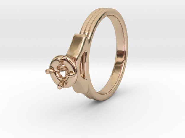 ø18.80 Mm Diamond Ring ø4.8 Mm Fit in 14k Rose Gold Plated Brass