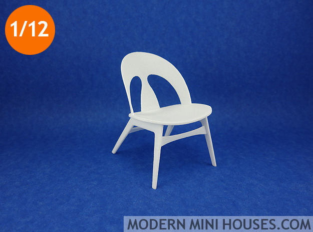 Erhard Rasmussen Shell Chair 1:12 scale in White Processed Versatile Plastic