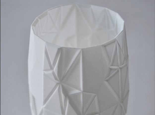Origami Vase in White Natural Versatile Plastic
