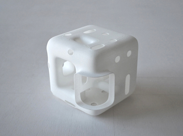 Cube Vase in White Natural Versatile Plastic