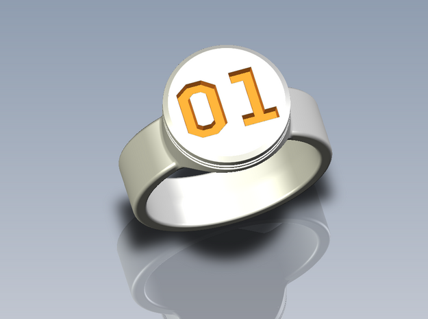 General Lee "01" Driver Ring - Size 22.2mm ID in Polished Bronzed Silver Steel